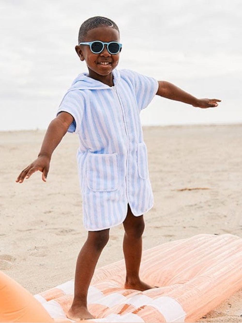 Lil Weezie Kids Blue Stripe Cover Up 9-10Y